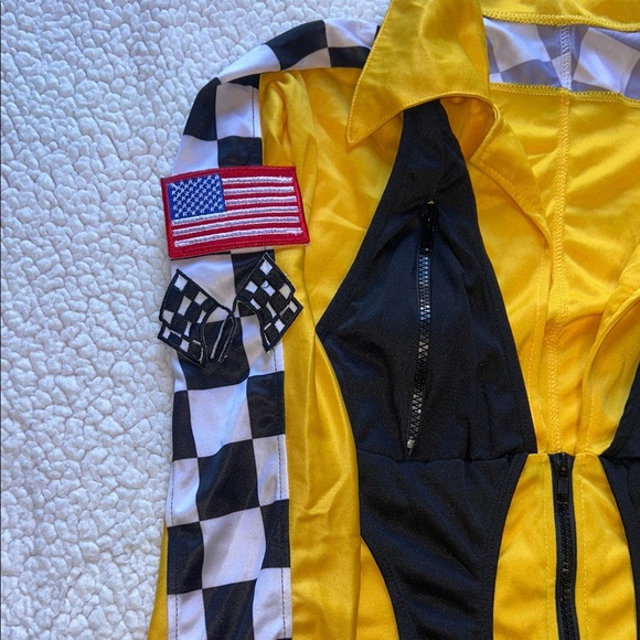 Leg Avenue Racing-Inspired Yellow and Black Jumpsuit - Picture 10 of 13